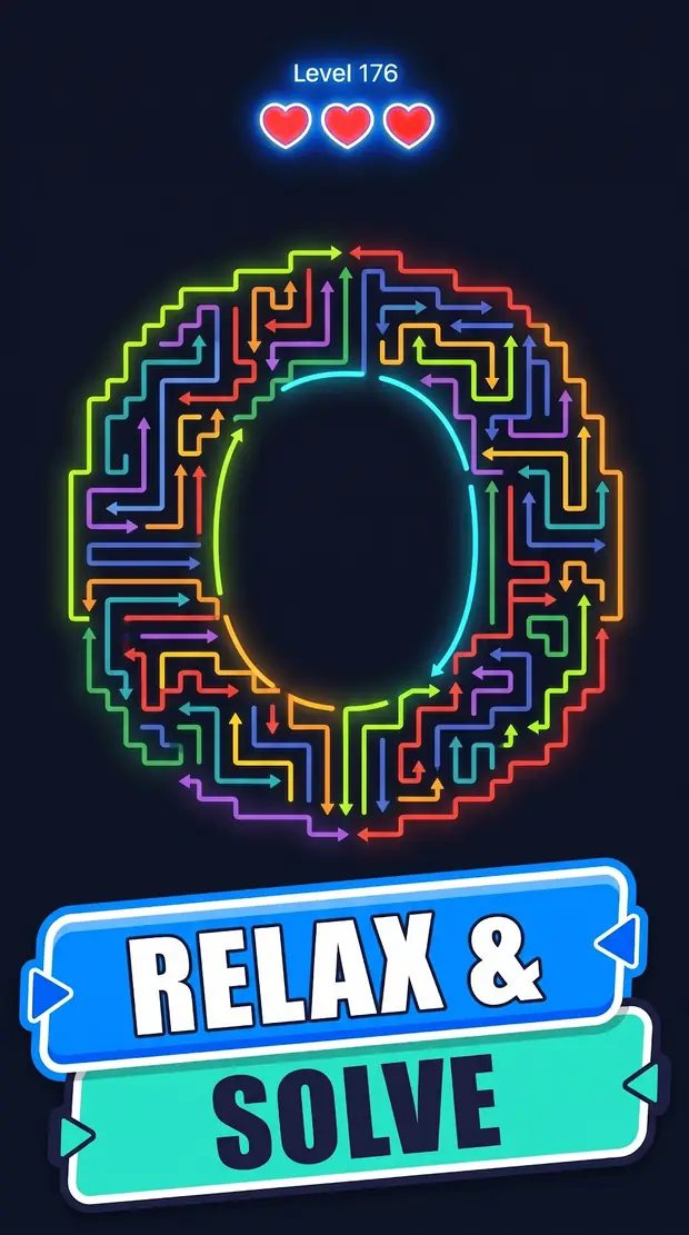 Glowing outline puzzle board from Arrow Maze