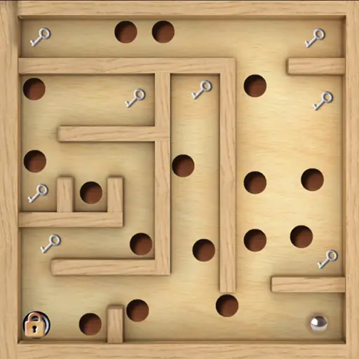Wooden tilt maze board with a steel ball in Classic Labyrinth Maze 3d 2