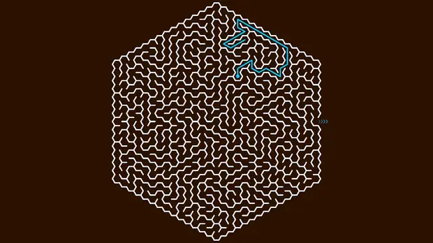 Hexagonal maze board in Maze Escape Classic